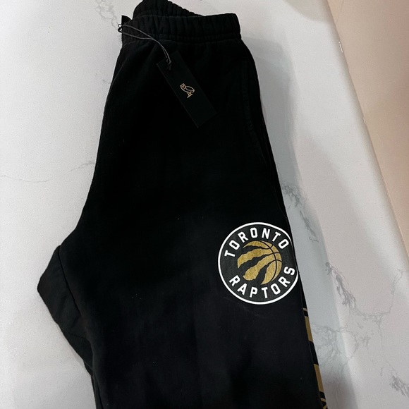 OVO Toronto Raptors Jurassic Park Fleece Pants Black unisex joggers sweat pants - Picture 6 of 11